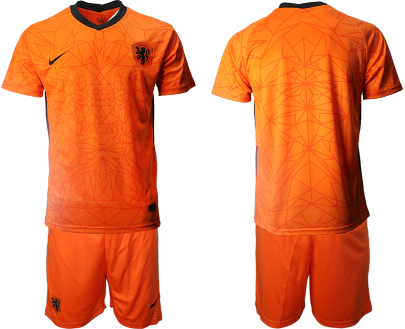 Men's Netherlands National Team Custom Orange Home Soccer Jersey Suit